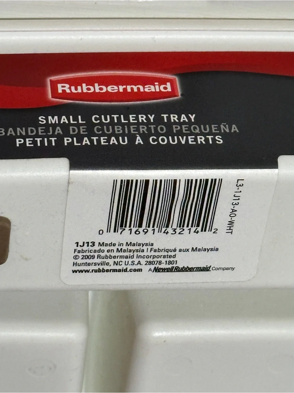 Rubbermaid No-Slip Small Silverware Draw Tray Organizer, White With Brown Insert